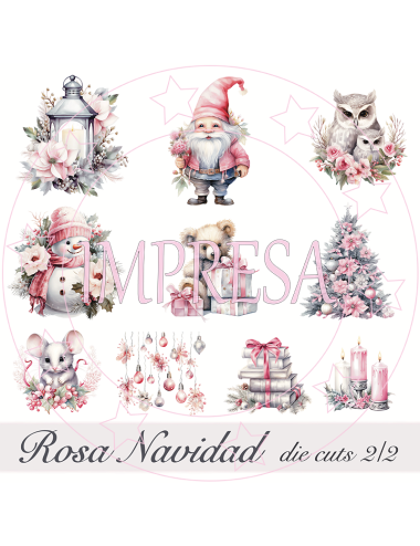 Die Cut "Rosa Navidad" IMPRESA